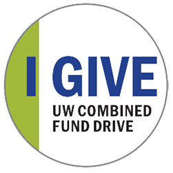 "I GIVE UW Combined Fund Drive" logo