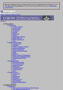 UWIN without CSS