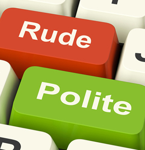 image of the words rude and politie