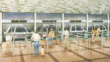 [view of interior of Skycar
station]