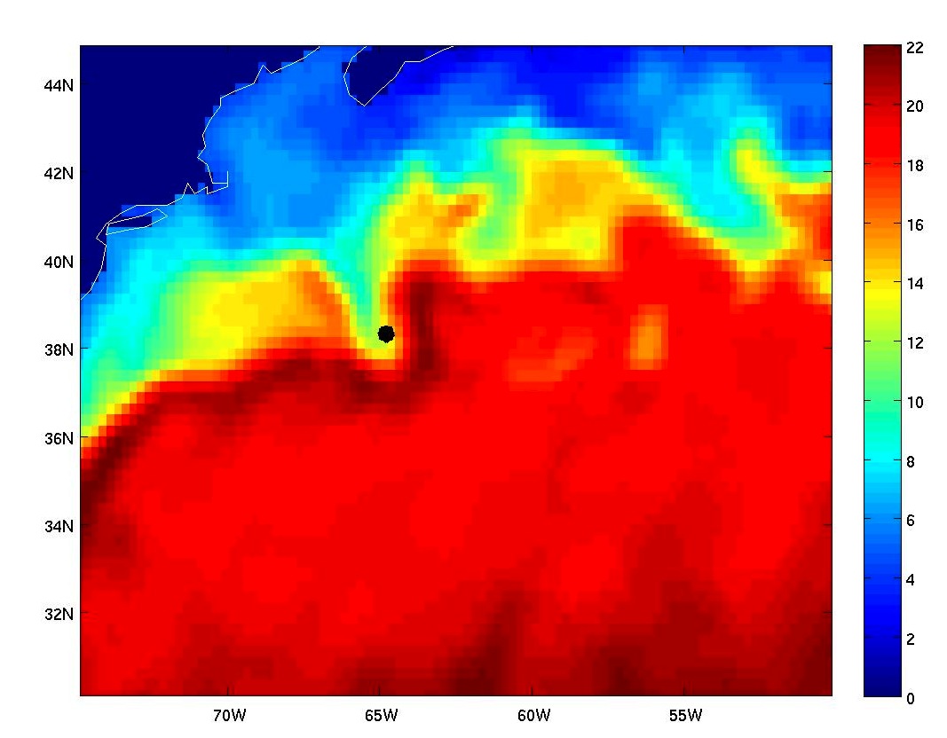 location of CLIMODE mooring