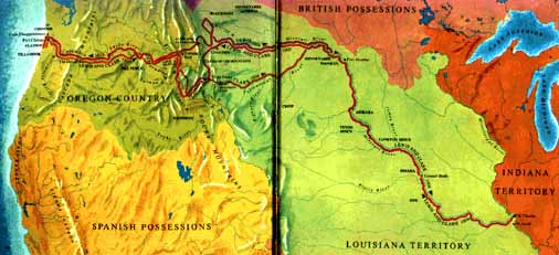 Map of The Lewis and Clark Expidition