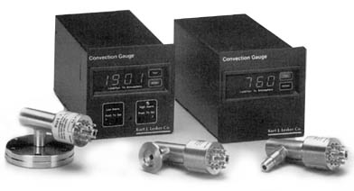 LED-display convection gauge, square front, black or grey rectangular metal case