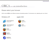 screen shot of ORCA help home page.