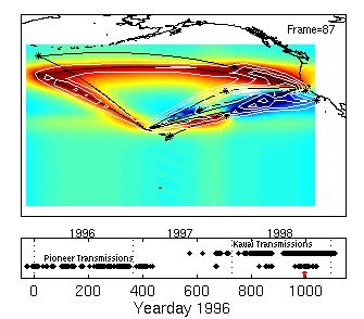 Map of North Pacific depth-averaged sound speed