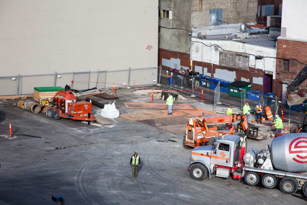 There was a hole in the NE corner of the site that I'm guessing contained a fuel oil tank which required cleaning the area out.