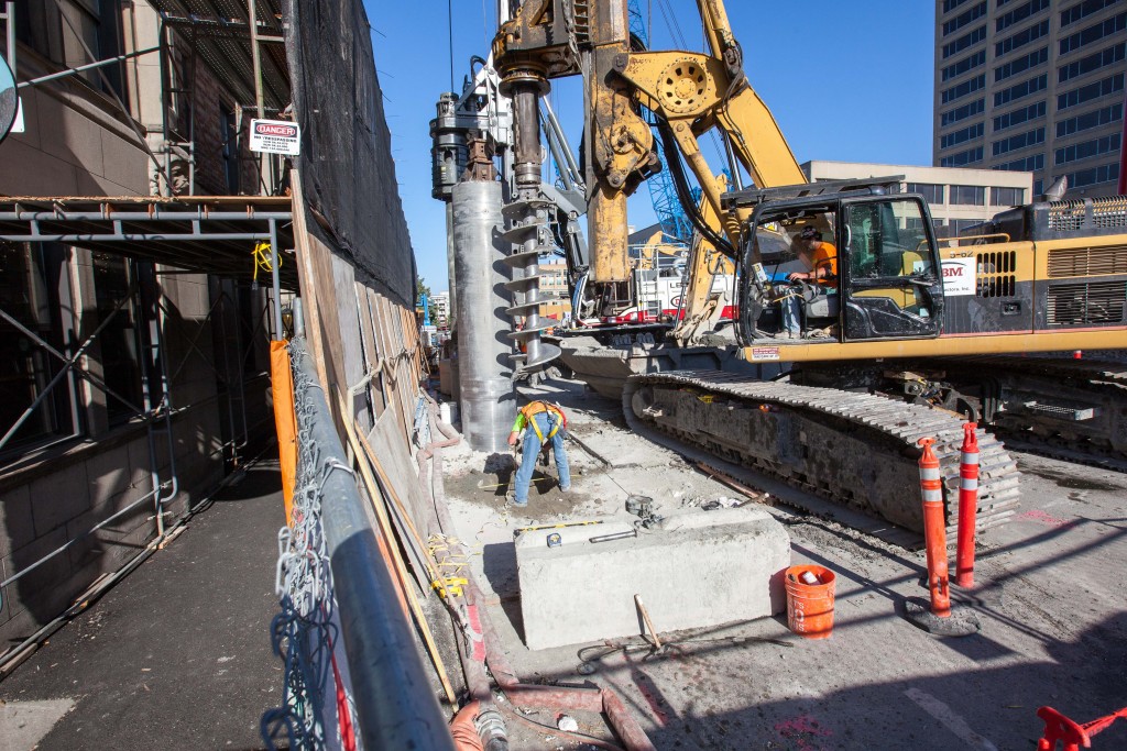 Retaining wall construction