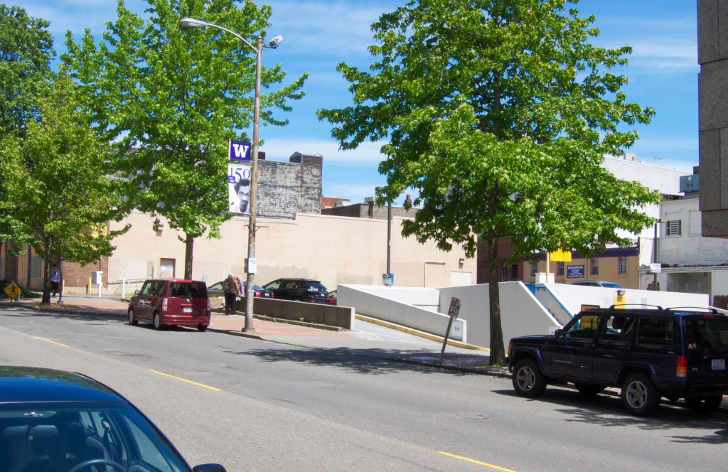 The Chase Bank underground parking garage.