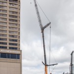 The crane after the lift has been completed.