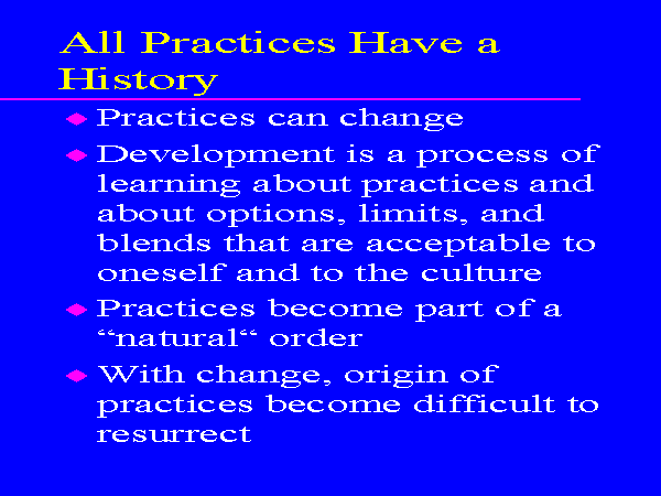 All Practices Have A History