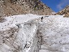 Large crevasses were apparent on the glacier.