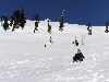 Just a nice glissade back to the trailhead.  You can see the tower in the top of the pic.